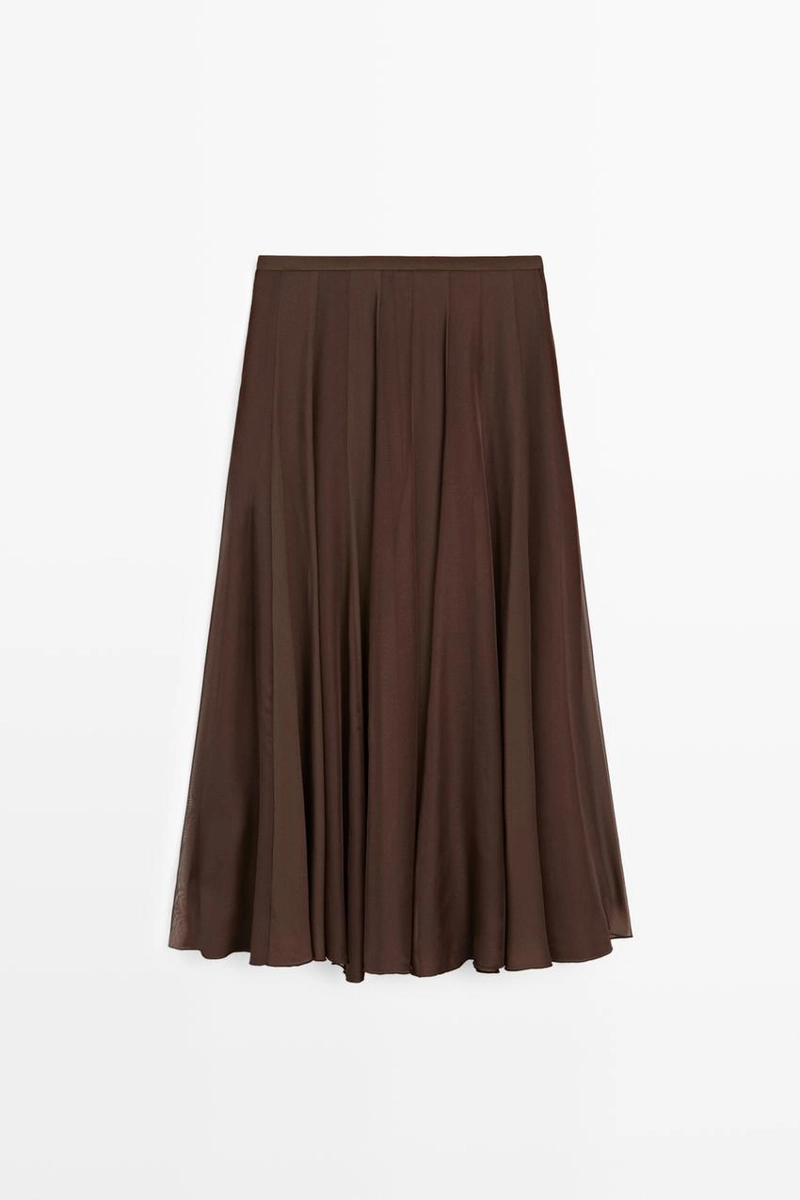 Платья-миди клёш из струящейся ткани massimo dutti