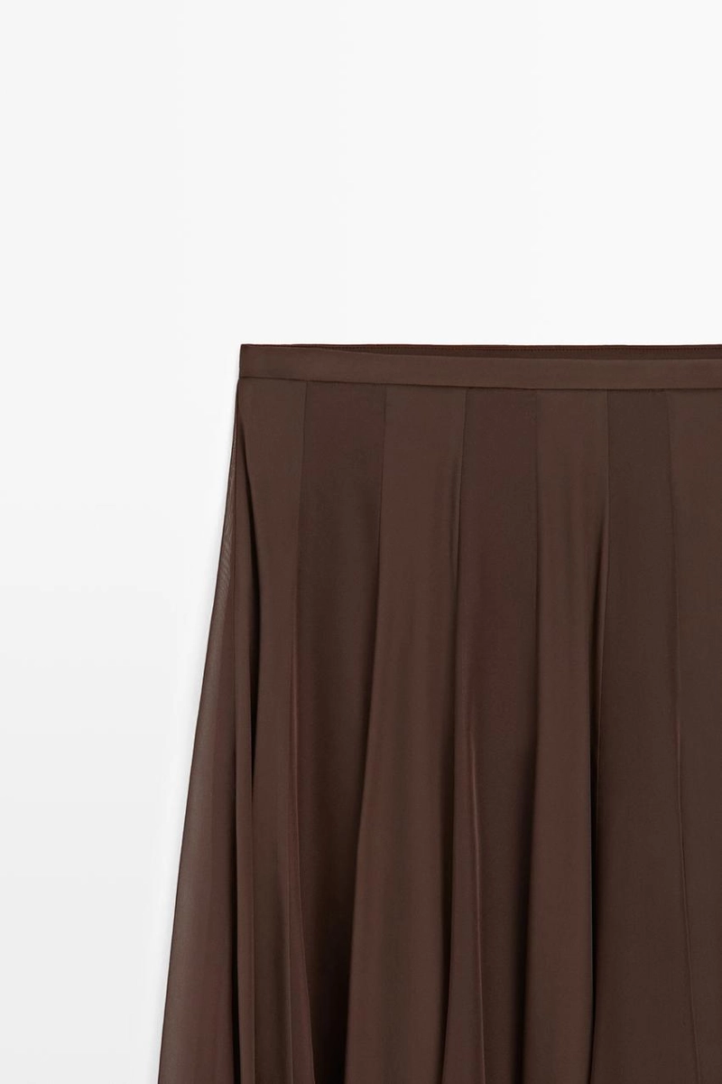 Платья-миди клёш из струящейся ткани massimo dutti