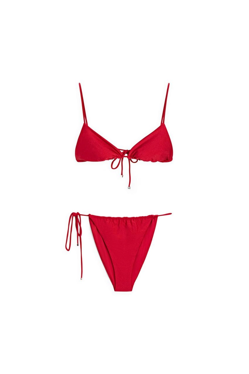 Бикини низ с блестящими завязками по бокам massimo dutti