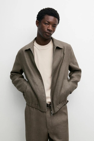 Купить Massimo Dutti Льняной жакет FADED TOTAL LOOK