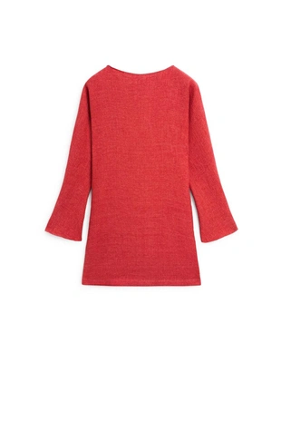 Red | 6688/509/123 - Massimo Dutti Мини-платье с длинными рукавами