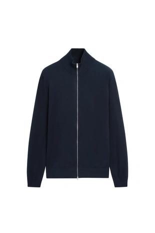 NAVY BLUE | 1349/201/401 - Massimo Dutti Вязаный кардиган из 100% хлопка