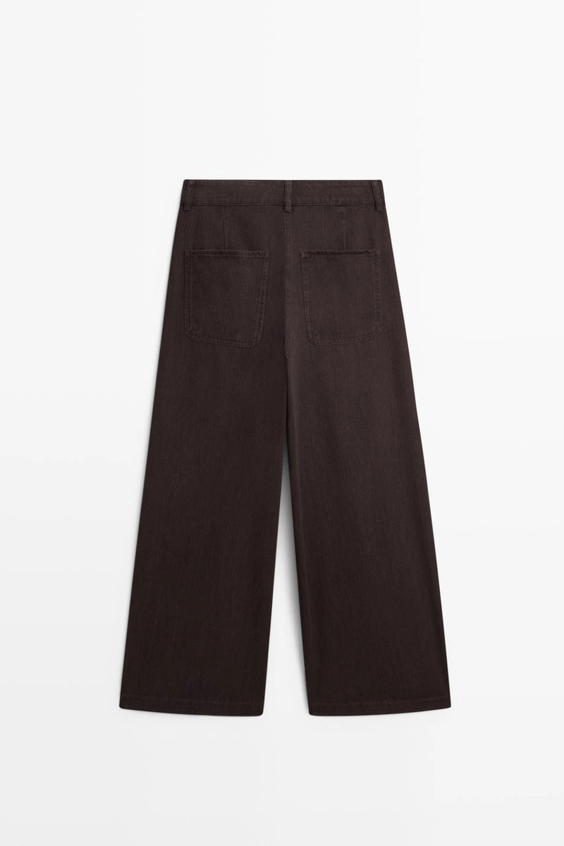 Джинсы с защипами и свободным кроем massimo dutti