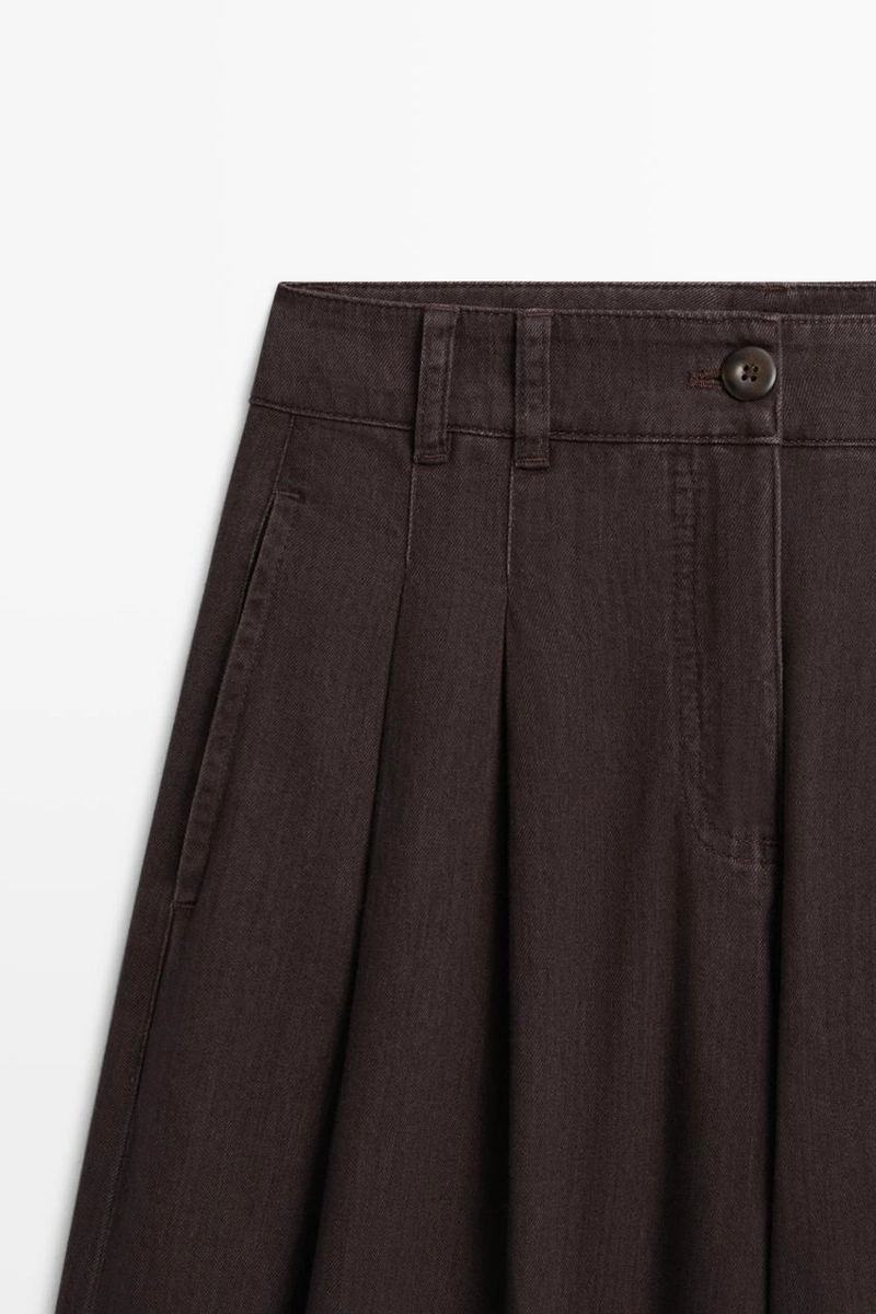 Джинсы с защипами и свободным кроем massimo dutti