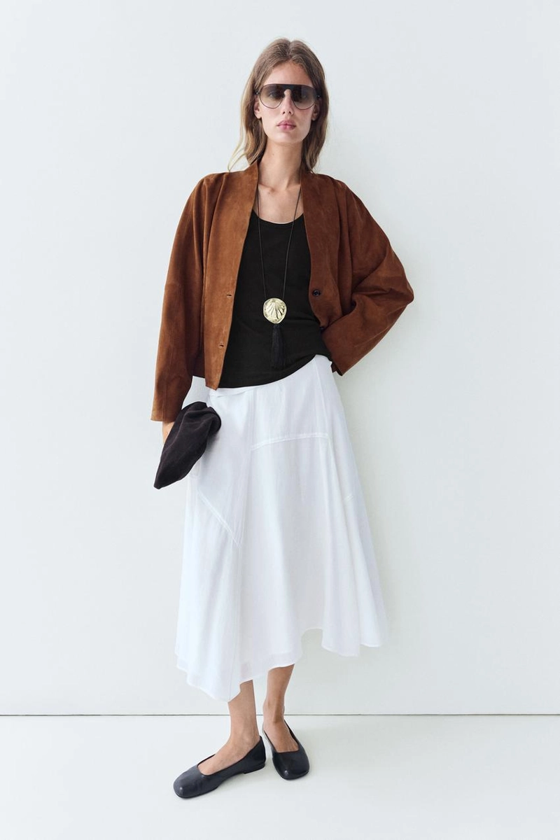 Свободная миди-юбка с деталями панели