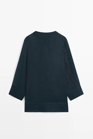 Купить Massimo Dutti Свободное мини-платье из 100% льна