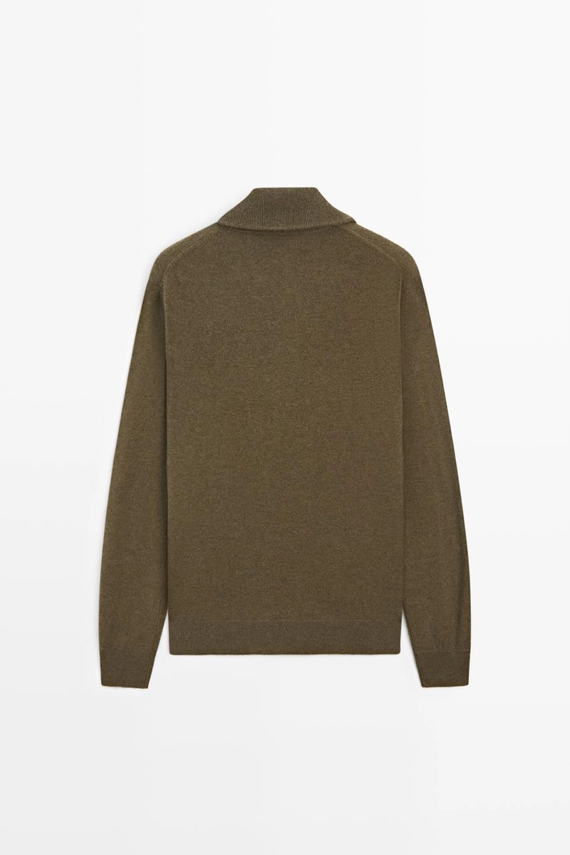 Вязаный свитер с высоким воротником и молнией massimo dutti