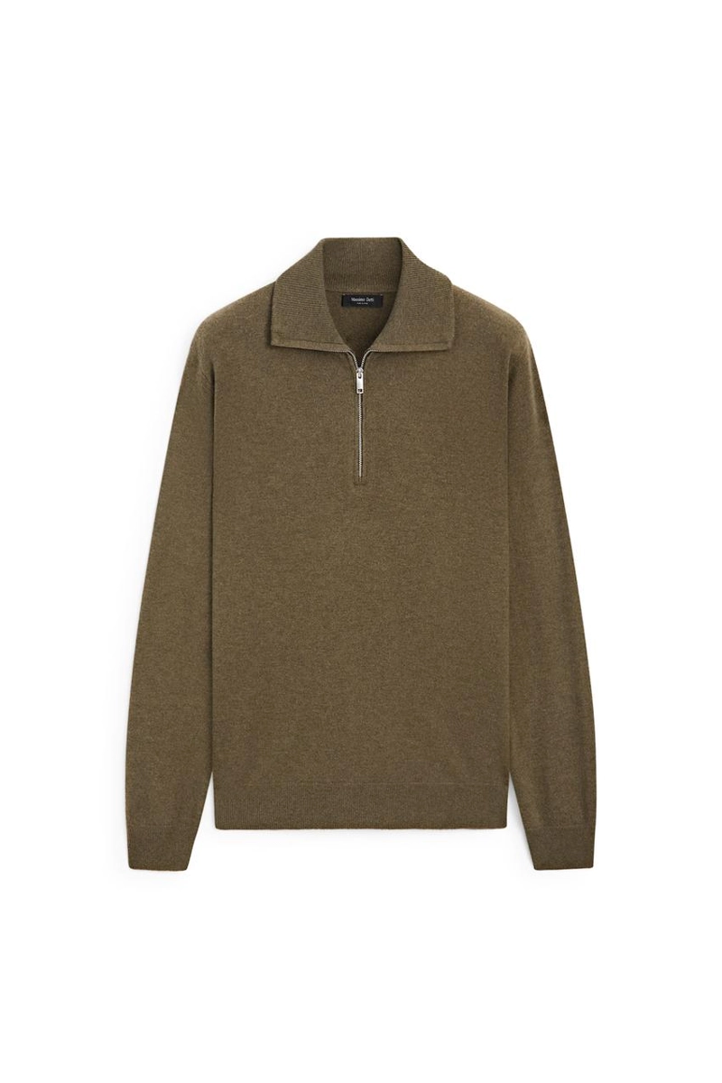 Вязаный свитер с высоким воротником и молнией massimo dutti