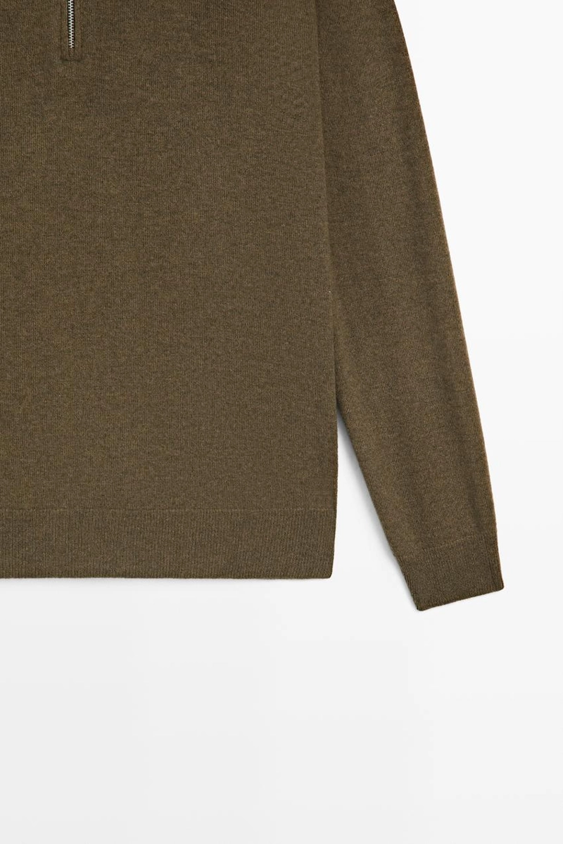 Вязаный свитер с высоким воротником и молнией massimo dutti