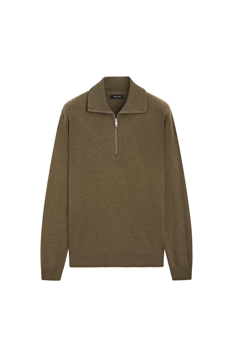 Вязаный свитер с высоким воротником и молнией massimo dutti