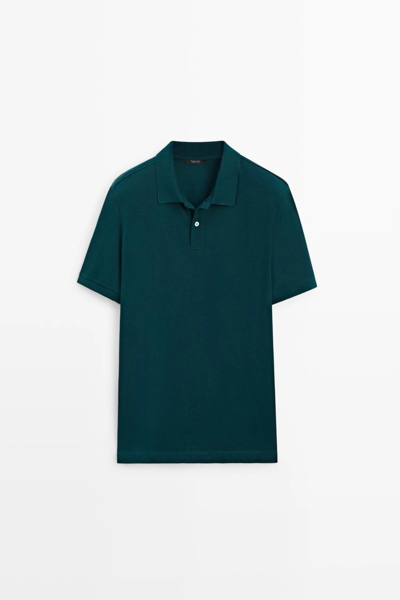 Поло из хлопкового микро-текстурированного пике