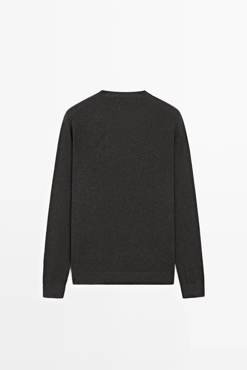 Пуловер с круглым вырезом из 100% кашемира