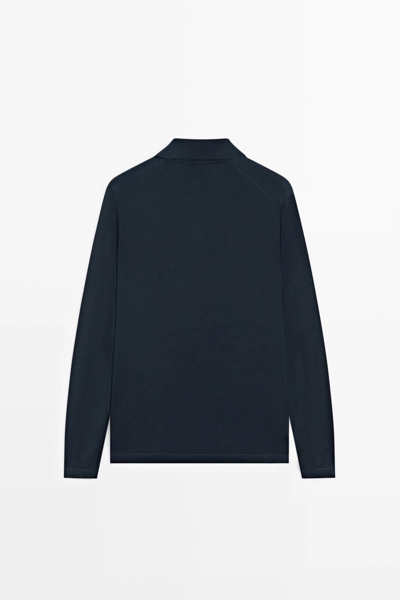 Поло-свитер из 100% мериносовой шерсти massimo dutti