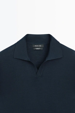 Поло-свитер из 100% мериносовой шерсти massimo dutti- Заказать в России