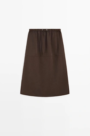 Миди-юбка в складку с кулиской- Заказать в России