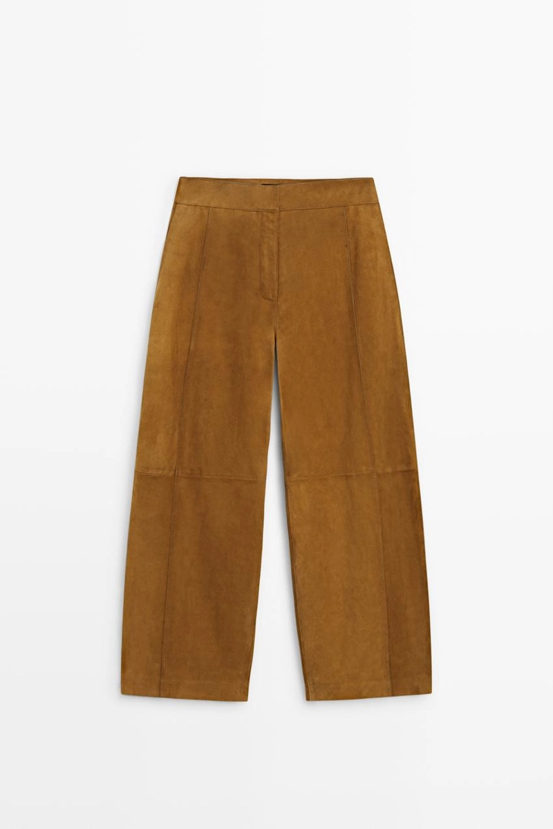 Брюки из замши из козьей кожи кроя barrel fit