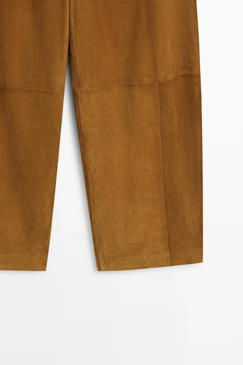 Брюки из замши из козьей кожи кроя barrel fit