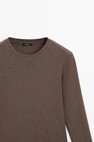 Футболка с длинным рукавом из 100% хлопка- Заказать в России