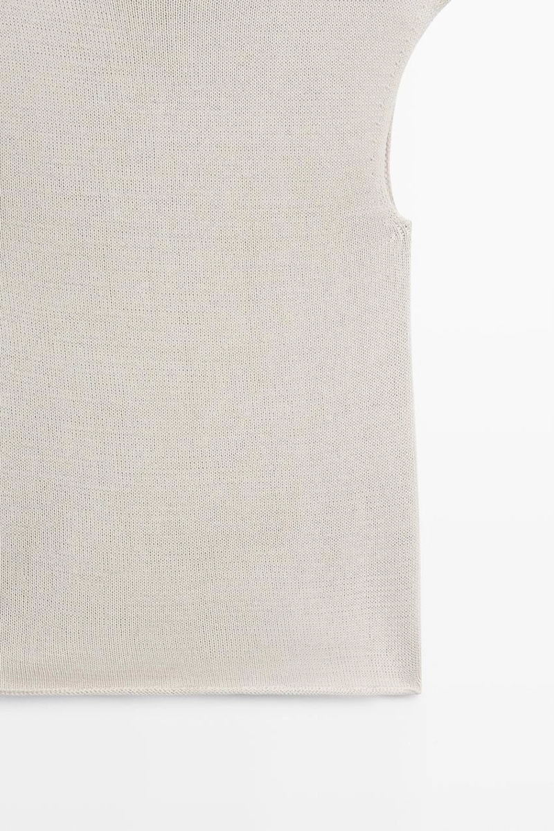Вязаный топ с высоким воротником из хлопковой смеси massimo dutti