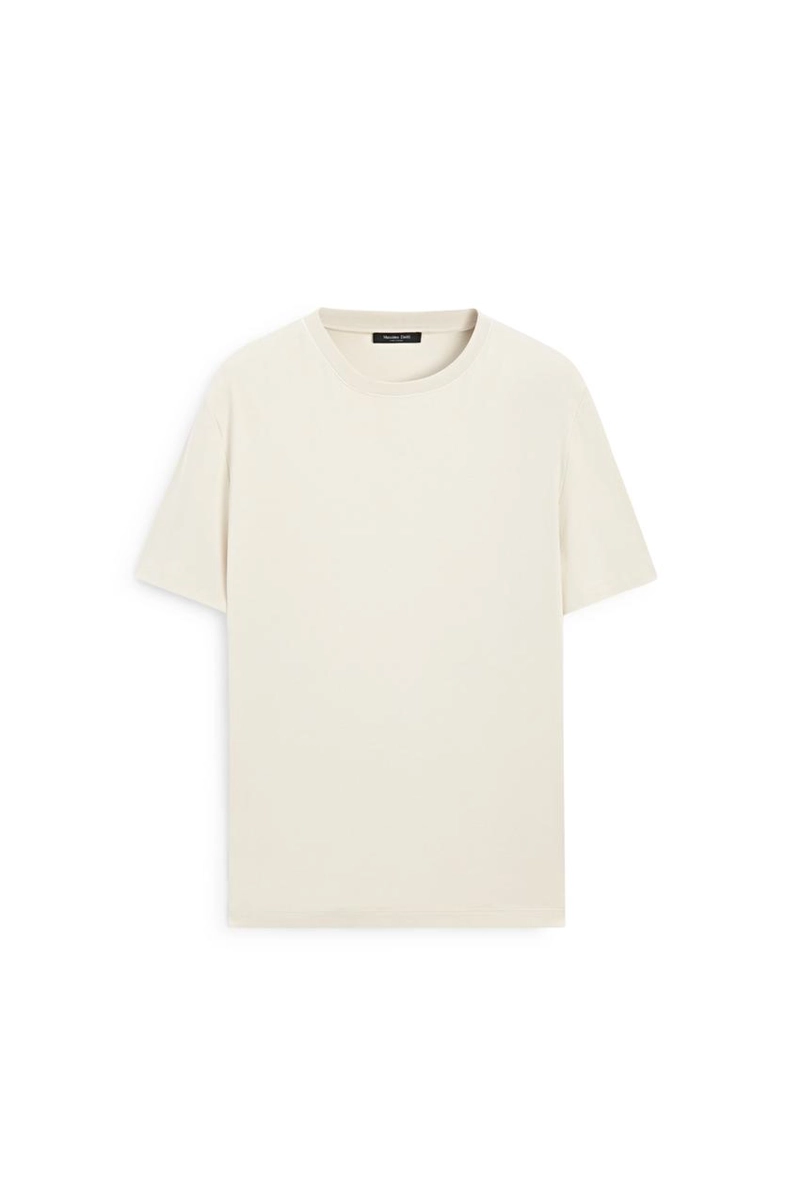 Футболка с контрастным воротником и короткими рукавами massimo dutti
