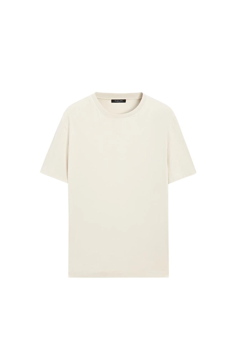 Футболка с контрастным воротником и короткими рукавами massimo dutti