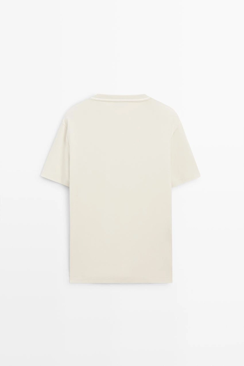 Футболка с контрастным воротником и короткими рукавами massimo dutti