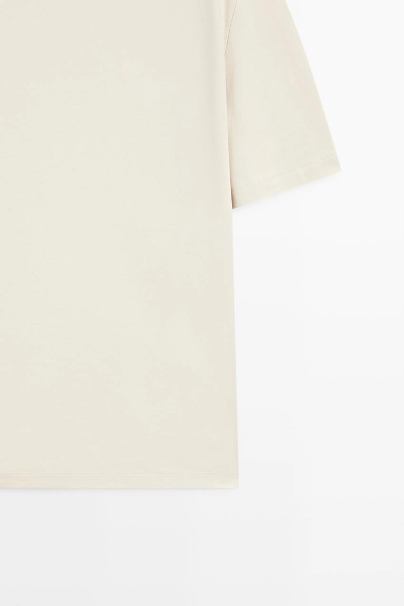 Футболка с контрастным воротником и короткими рукавами massimo dutti