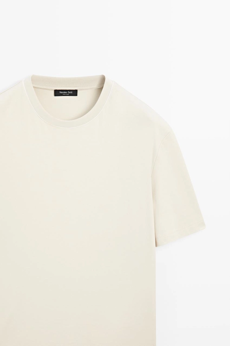 Футболка с контрастным воротником и короткими рукавами massimo dutti