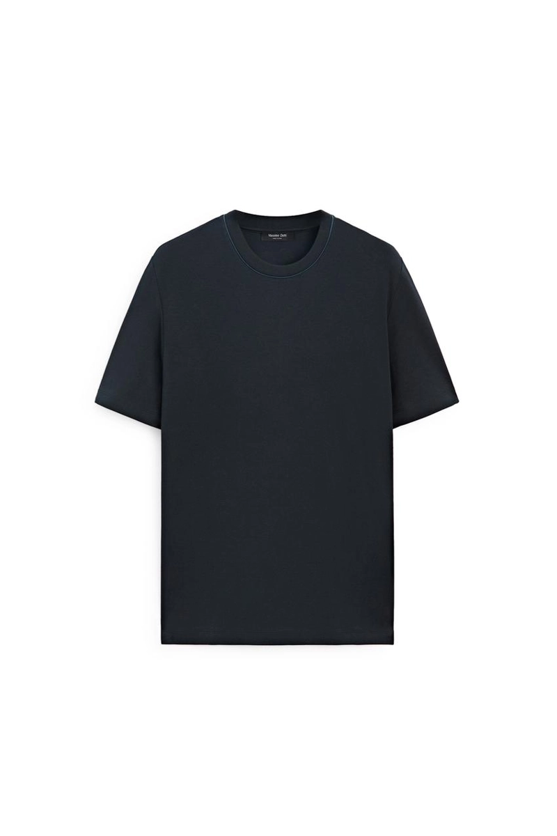 Футболка с короткими рукавами и контрастным воротником massimo dutti