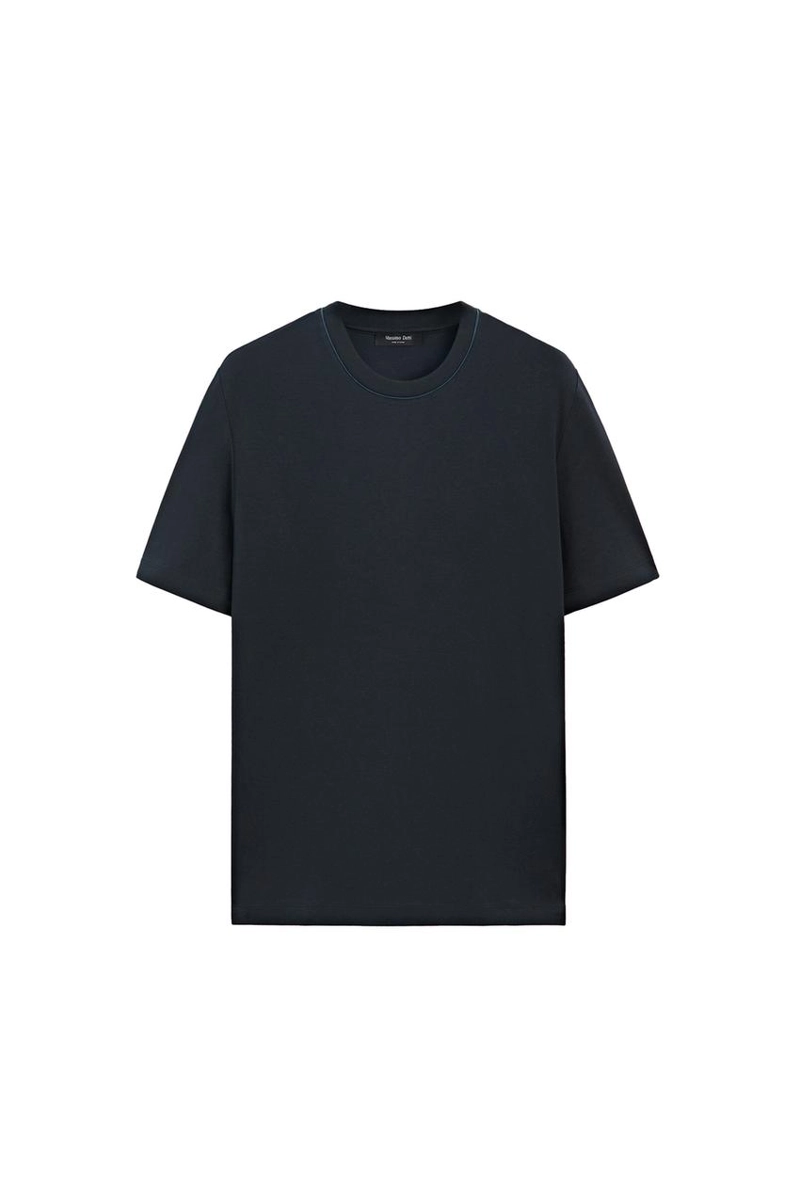 Футболка с короткими рукавами и контрастным воротником massimo dutti