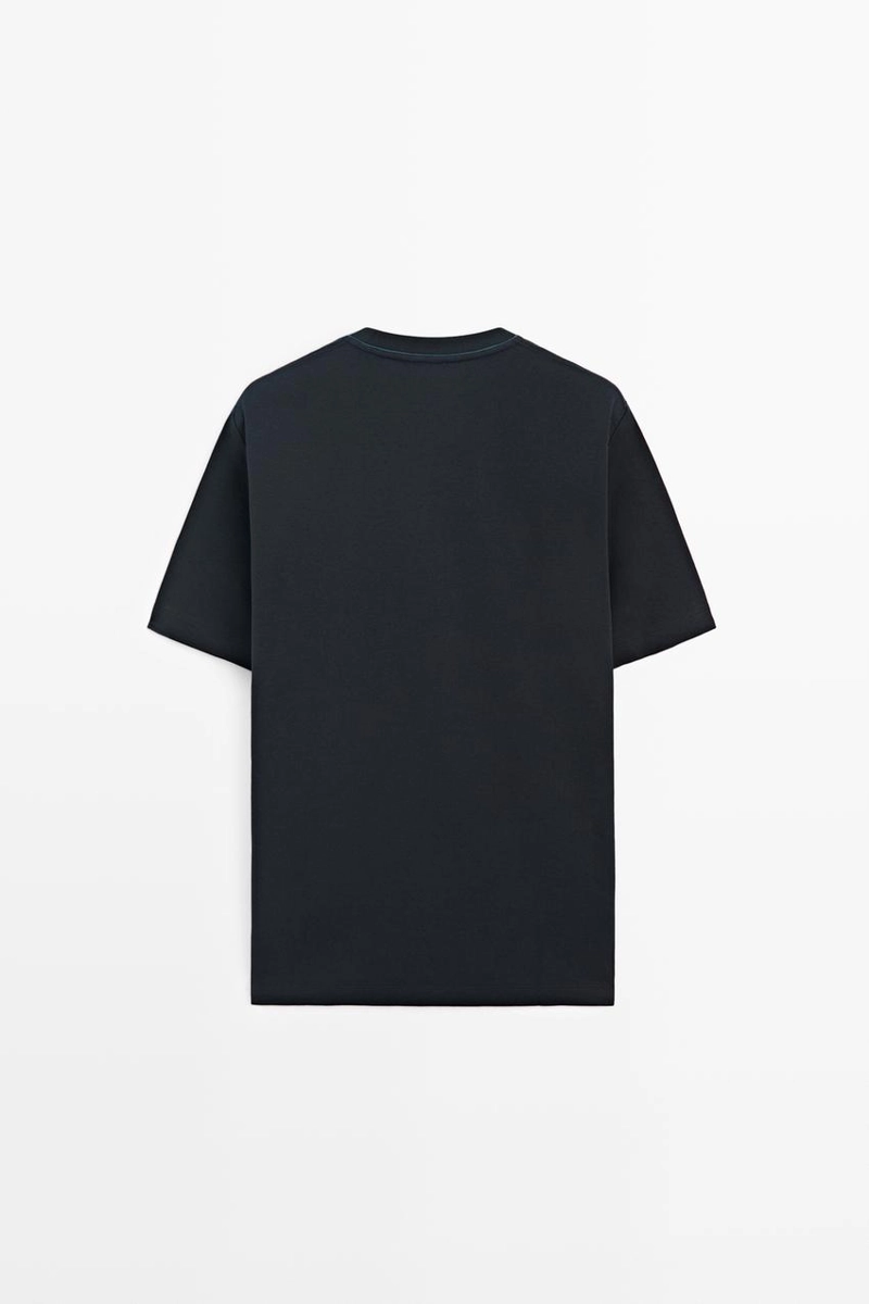Футболка с короткими рукавами и контрастным воротником massimo dutti
