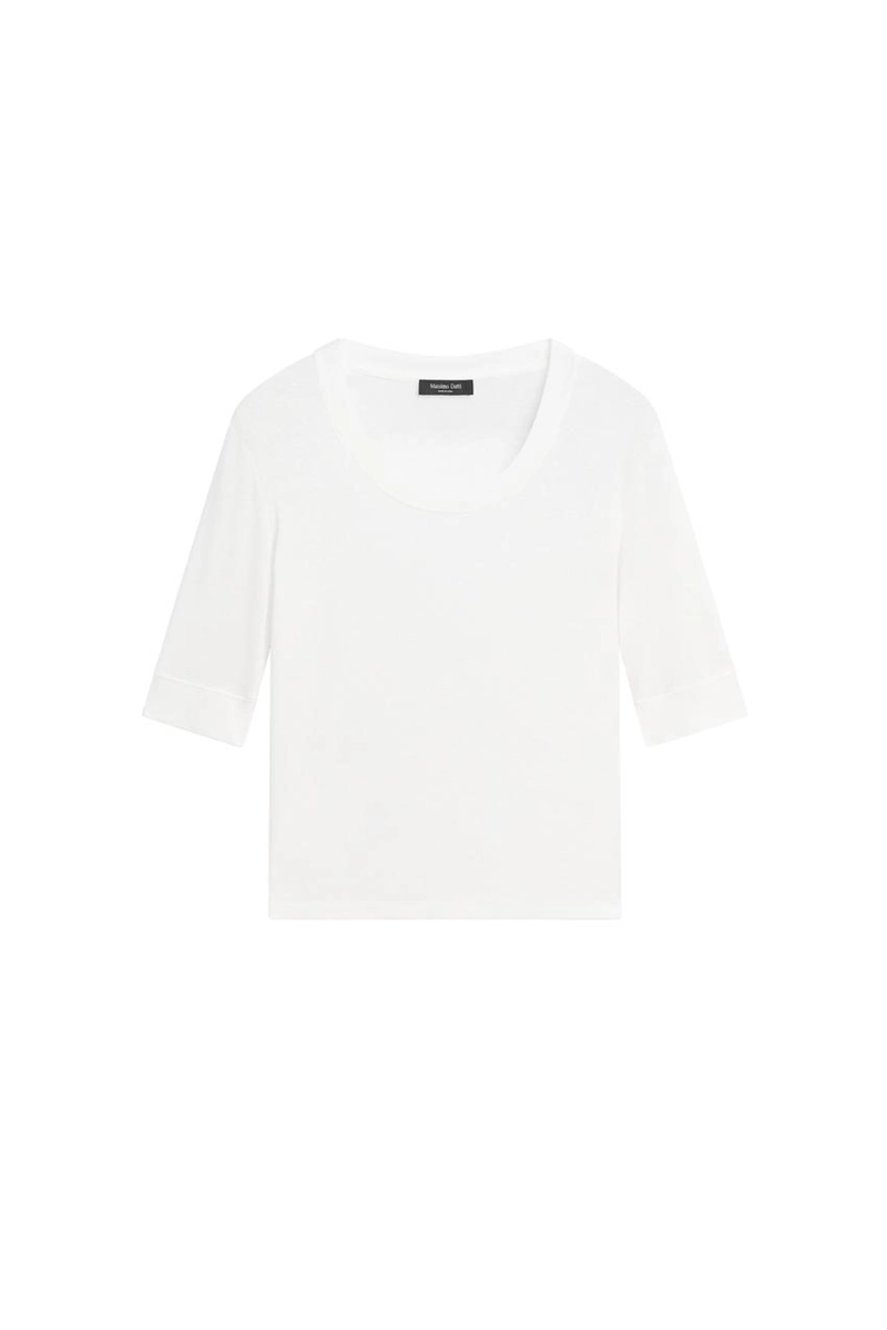 Футболка massimo dutti из 100% хлопка с круглым вырезом