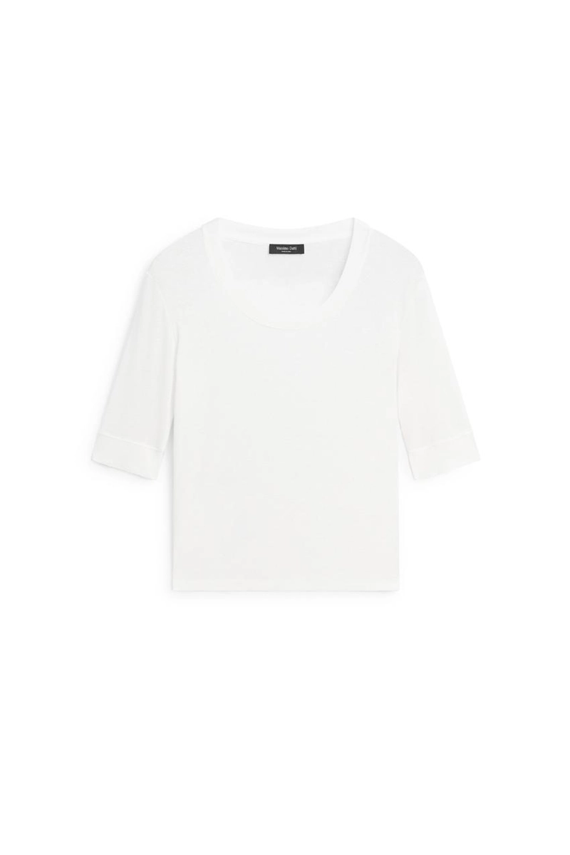 Футболка massimo dutti из 100% хлопка с круглым вырезом