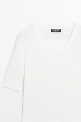 Футболка massimo dutti из 100% хлопка с круглым вырезом- Заказать в России