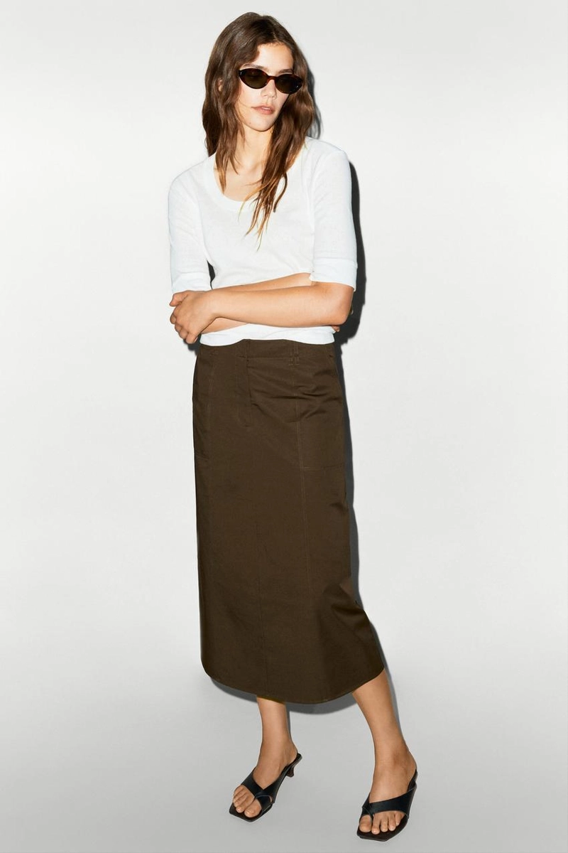 Футболка massimo dutti из 100% хлопка с круглым вырезом