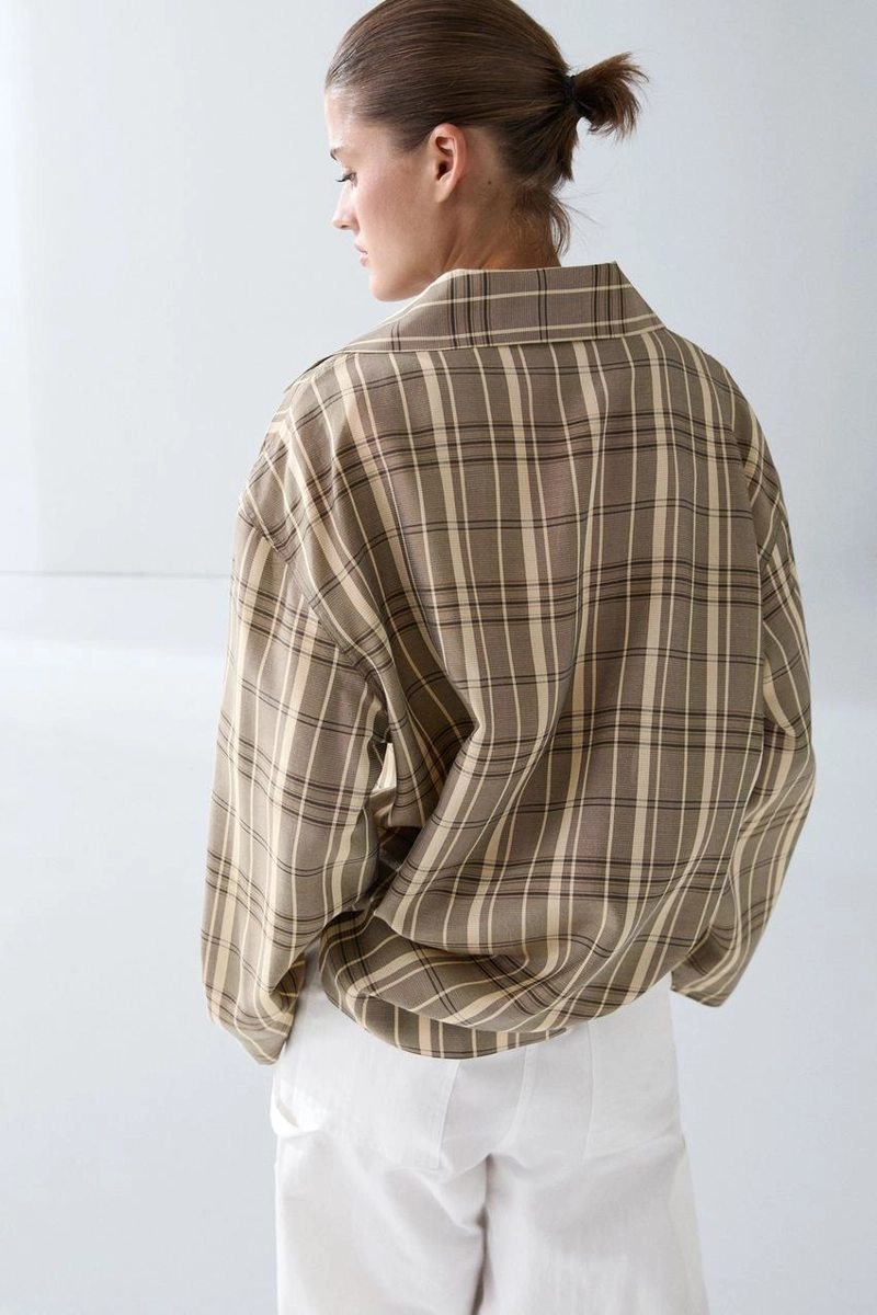 Поло oversize с клетчатым принтом