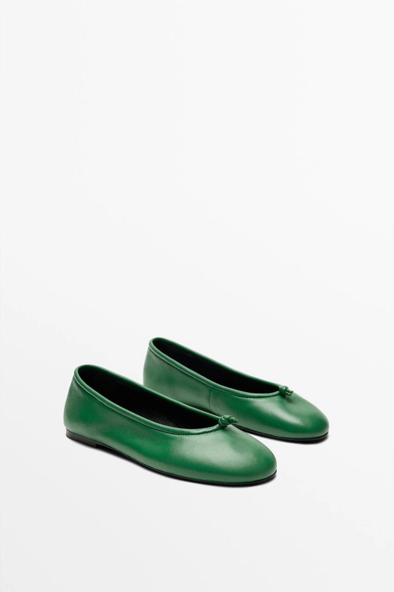 Балерина из кожи с узлом massimo dutti