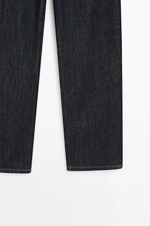 DARK BLUE | 5039/838/407 - Massimo Dutti Джинсы с высокой посадкой и прямыми штанинами