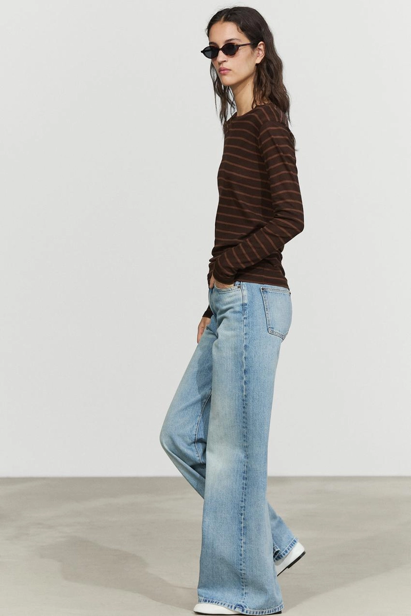 Футболка с длинным рукавом в полоску massimo dutti