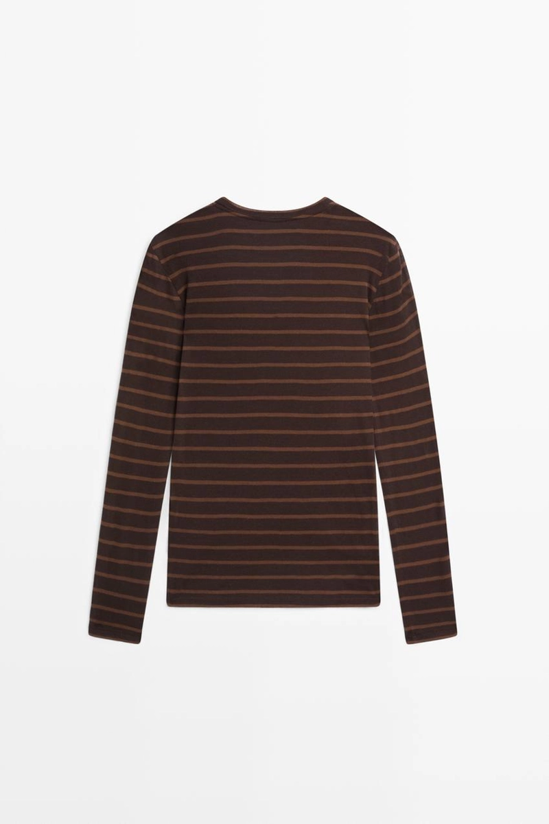 Футболка с длинным рукавом в полоску massimo dutti