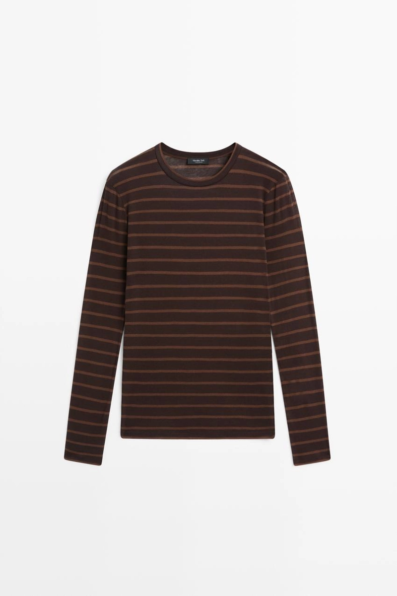Футболка с длинным рукавом в полоску massimo dutti
