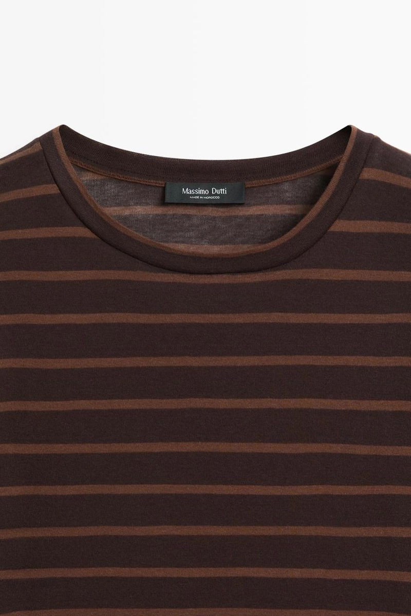 Футболка с длинным рукавом в полоску massimo dutti