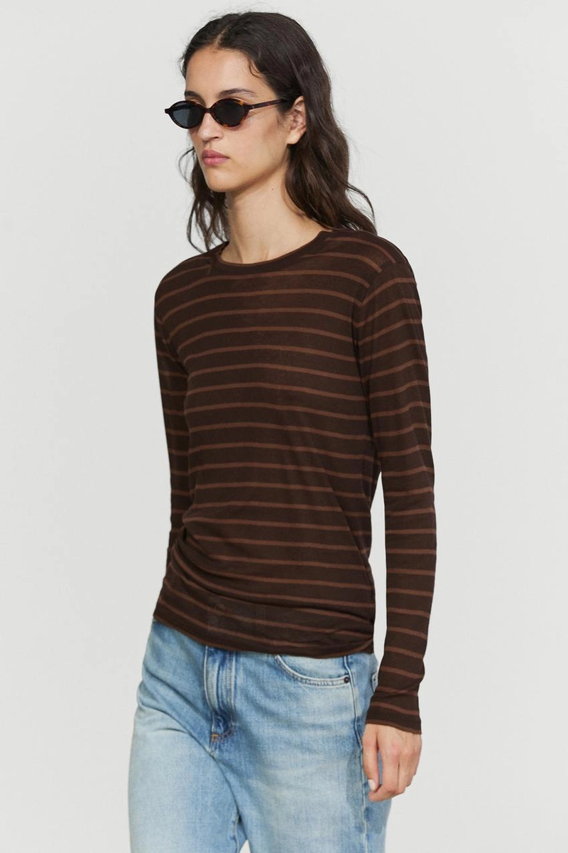 Футболка с длинным рукавом в полоску massimo dutti