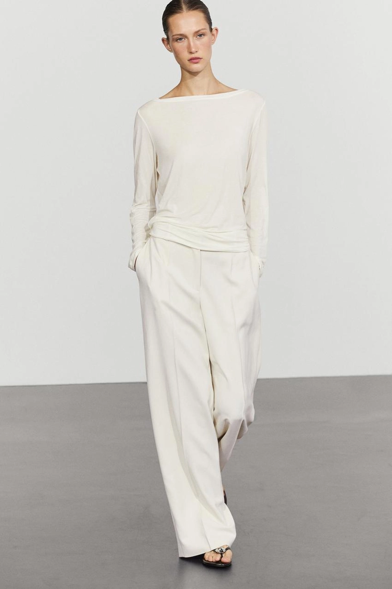 Широкие брюки с широкими штанинами massimo dutti
