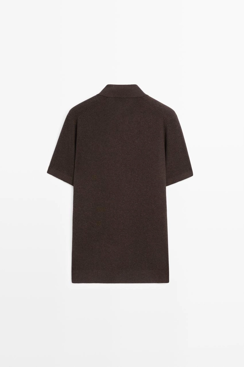 Футболка-поло из трикотажа с хлопковой смесью massimo dutti