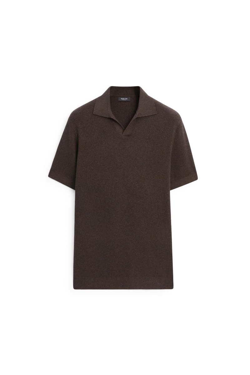 Футболка-поло из трикотажа с хлопковой смесью massimo dutti