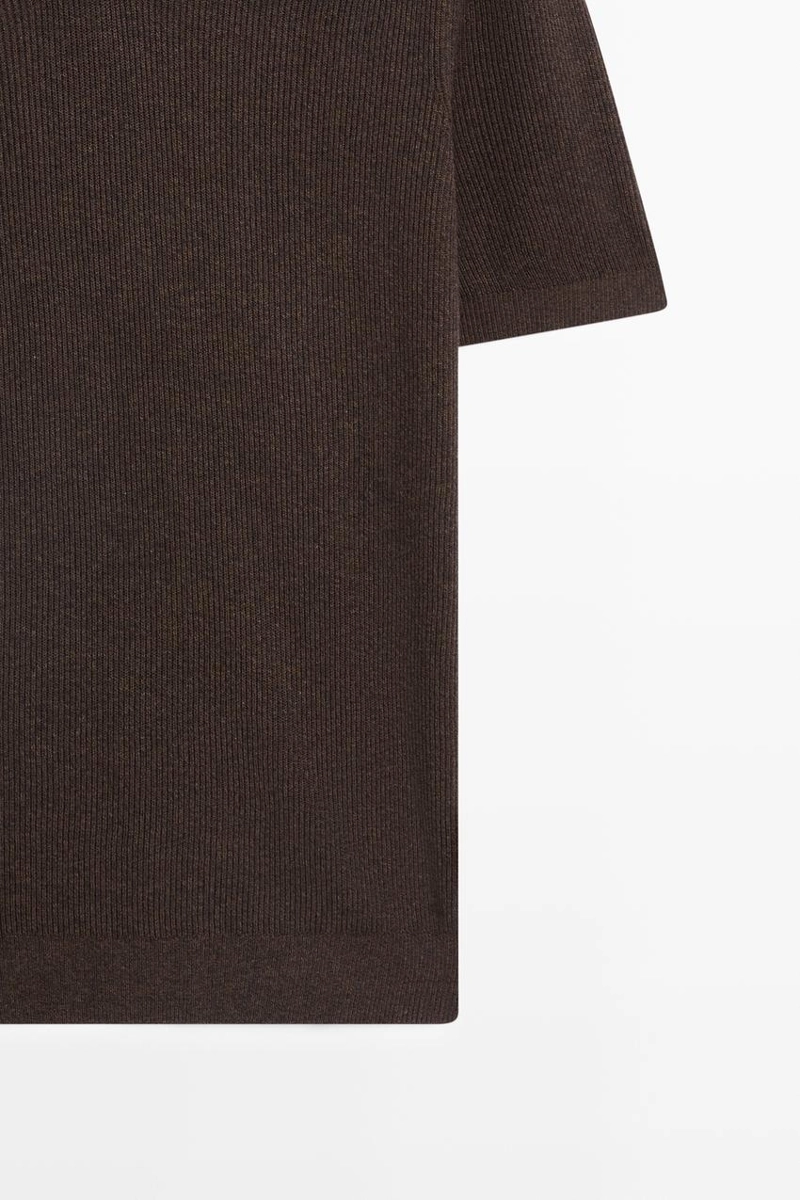 Футболка-поло из трикотажа с хлопковой смесью massimo dutti