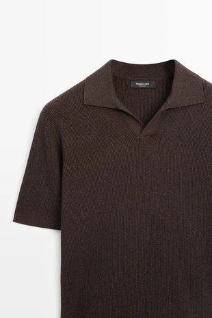 Футболка-поло из трикотажа с хлопковой смесью massimo dutti- Заказать в России