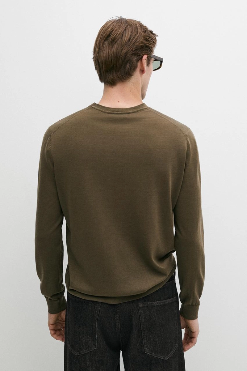 Джемпер с круглым вырезом из 100% шерсти мериноса