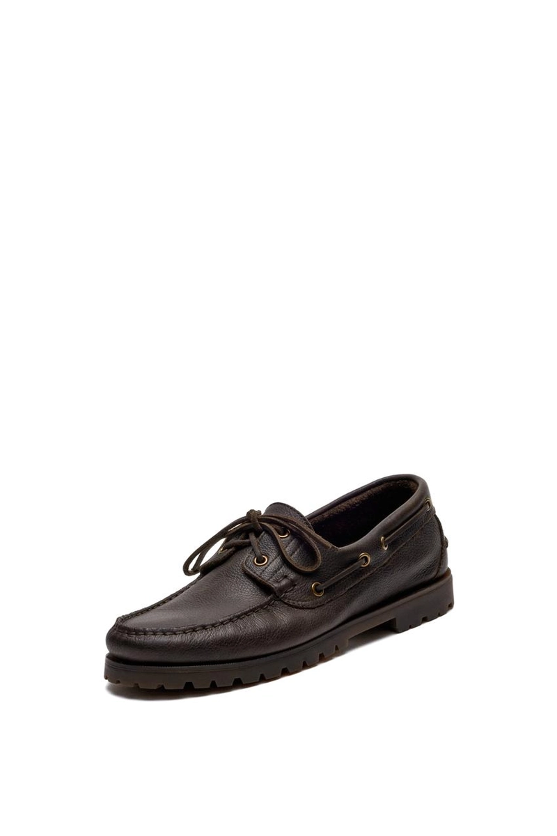 Кожаные лодочные туфли из наппы massimo dutti